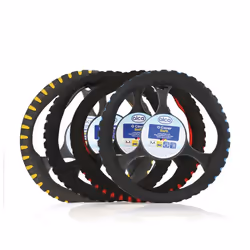 Steering wheel cover; ALCA; SOFT; red, yellow, grey, blue 37-39 PVC
