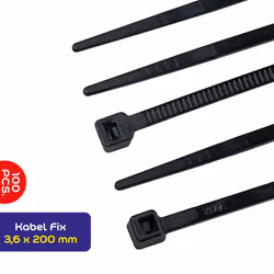 ALCA 614200 Cable Tie black 200 3.6