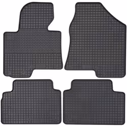 Floor mat set; Petex; Rubber Front and Rear 4 black; for HYUNDAI