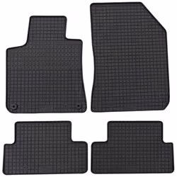 Floor mat set; Petex; Rubber Front and Rear 4 black; for PEUGEOT