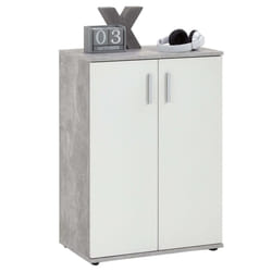 FMD Chest Cabinet with 2 Doors White and Grey Home Furniture Storage Cupboard