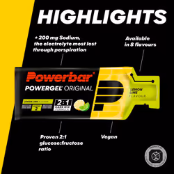 Powerbar PowerGel Original Lemon Lime 24x41g - High Carb Energy Gel + C2MAX