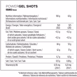 Power Bar PowerGel Shots Orange 24x60g - High Carb Energy Gums + C2MAX - Vitamin B6 - Additional view 4