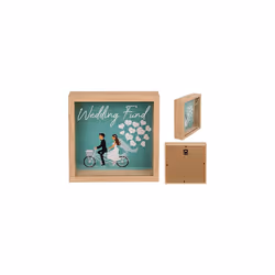 Money Box, Wood Glass, Multicoloured, Standard Size