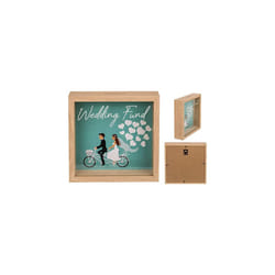 Money Box, Wood Glass, Multicoloured, Standard Size