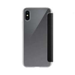 Xqisit Adour mobile phone case 16.5 cm (6.5") Flip case Black, Transparent