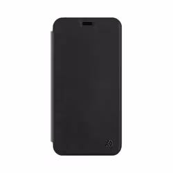Xqisit Adour mobile phone case 16.5 cm (6.5") Flip case Black, Transparent