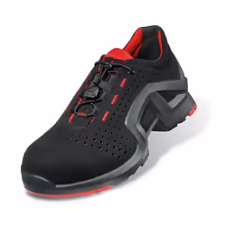 UVEX 1 Safety Trainers Lightweight Metal-Free ESD-Rated Airport Safe S1 SRC - 9 UK/43 EU, Black/Red