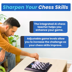 Millennium ChessGenius - Advanced Electronic Chess Board with Customizable Difficulty - Ideal for Beginners to Advanced Players - Magnetic Pieces - Sm