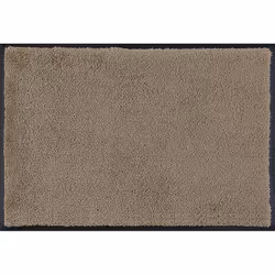 wash+dry Taupe, Decorative doormat, Indoor, Rectangular, Taupe, Monochromatic, 600 mm
