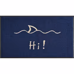 wash+dry HI!, Decorative doormat, Indoor, Rectangular, Blue, Image, 500 mm
