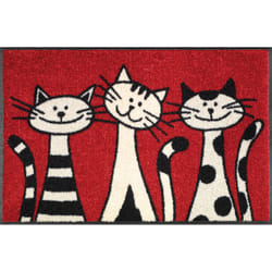 wash+dry Three Cats Decorative doormat Indoor Rectangular Beige, Black, Red