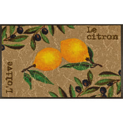 wash+dry Le Citron Decorative doormat Indoor Rectangular Brown, Yellow