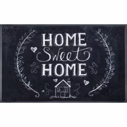 wash+dry Chalky Home, Decorative doormat, Indoor, Rectangular, Black, Image, 500 mm