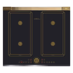 Kaiser Art Deco, Black, Gold, Built-in, 59 cm, Zone induction hob, Glass-ceramic, 4 zone(s)