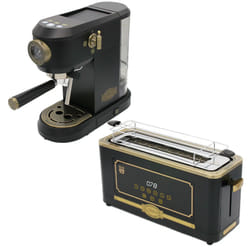 Empire Espresso Coffee Machine & Toaster Bundle - Black