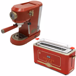 Empire Espresso Coffee Machine & Toaster Bundle - Bordeaux Red