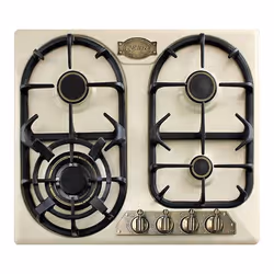 Kaiser Empire, Ivory, Built-in, 60 cm, Gas, Enamelled, 4 zone(s)