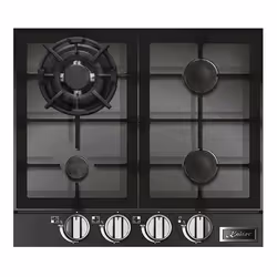 Kaiser KCG 6387 Turbo, Black, Built-in, 58 cm, Gas, Glass, 4 zone(s)