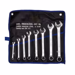 Spanner Set, ring / open ended; SW-Stahl; 8