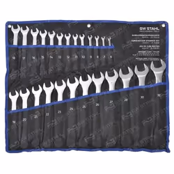 Spanner Set, ring / open ended; SW-Stahl; 25