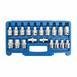 Socket set; SW-Stahl; 19 Hexagon Socket Chrome Vanadium Steel 1/2