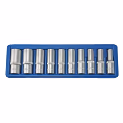 Socket set; SW-Stahl; 10 Hexagon Male Hex Chrome Vanadium Steel 1/2 Rectangle