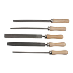 SW-Stahl 90902SB File Set 200, 300 20 5 Flat Blunt File, Triangular File, Square File, Half-round File, Round file