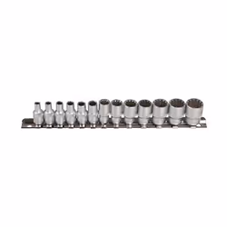 Socket set; SW-Stahl; 13 E-Profile Chrome Vanadium Steel 1/4 Rectangle