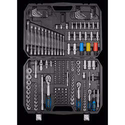Socket set; SW-Stahl; 176 E-Profile, Torx, Pozidriv (PZ), Slot, Inner rectangle, Hexagon, Male Hex, Hexagon Socket Chrome Van ...
