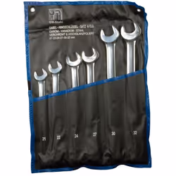 Spanner Set, ring / open ended; SW-Stahl; 6