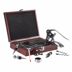 HI Wine Accessory Set 10 Piece with Case Wine Tool Corkscrew Stopper Opener