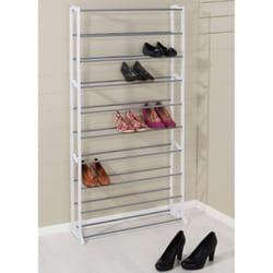 HI Shoes Rack Wave Shape for 40 Pairs White Shoe Organiser Stand Storage Unit