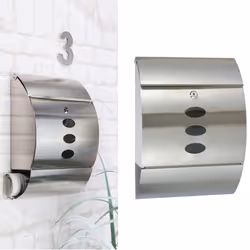 HI Letter Box Stainless Steel 30x12x40cm Outdoor Lockable Postbox Mailbox