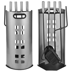 HI 5x Fireplace Tool Set Silver Accessory Fire Place Fireside Indoor Home