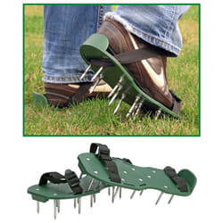 HI Lawn Aerator Sandals Green Aerating Spiked Adjustable Shoes Garden Tool