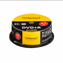 Intenso DVD+R 4.7GB, 16x, DVD+R, 120 mm, Cakebox, 25 pc(s), 4.7 GB