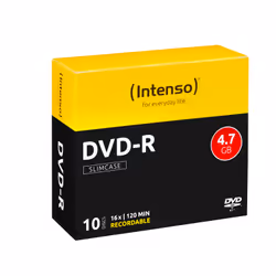 Intenso DVD-R 4.7GB, 16x, DVD-R, 120 mm, Slimcase, 10 pc(s), 4.7 GB
