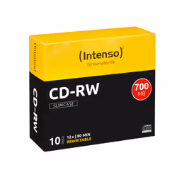 Intenso CD-RW 700MB / 80min, 12x, 12x, CD-RW, 120 mm, 700 MB, Slimcase, 10 pc(s)