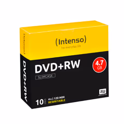 Intenso DVD+RW 4.7GB, 4x, DVD+RW, 120 mm, Slimcase, 10 pc(s), 4.7 GB