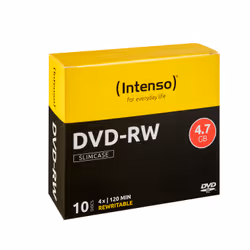 Intenso DVD-RW 4.7GB, 4x, DVD-RW, 120 mm, Slimcase, 10 pc(s), 4.7 GB