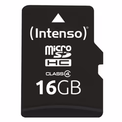 Intenso 3403470, 16 GB, MicroSDHC, Class 4, 20 MB/s, 5 MB/s, Dust resistant, Scratch resistant