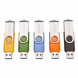Intenso Basic Line, 8 GB, USB Type-A, 2.0, 28 MB/s, Swivel, Black, Blue, Green, Orange, Yellow