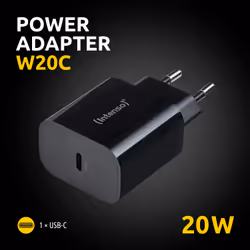 Intenso Power Adapter W20C, 20W, USB-C port, black