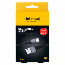 Intenso A315C USB-C charging/data cable, 1.5m, fast charging up to 60 watts, black - Additional view 5