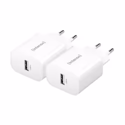 Intenso Power Adapter W5A Double Pack, 5W, White, Indoor, 120 - 140 V, 50/60 Hz, 5 W, 5 V, White