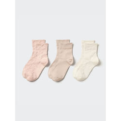 Uniqlo Japan Socks 3 Pair Crew Float - 10 PINK/2426