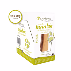Applaws 100% Natural Cat Treats, Whole Tuna Loin Cat Snack, 30g Pouch (Pack of 12) & 100% Natural Wet Cat Food 70g Tuna Fillet 24 x 70g Tins