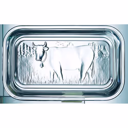 Luminarc Cow Embossed Clear Thick Glass Butter Dish with Lid