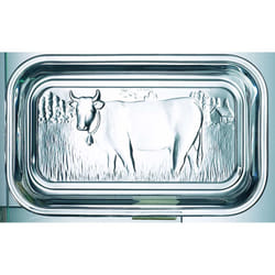 Luminarc Cow Embossed Clear Thick Glass Butter Dish with Lid